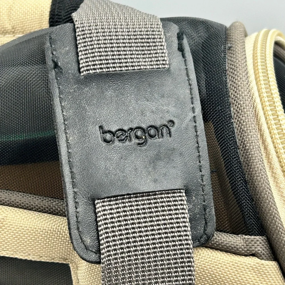 Bergan Comfort Carrier Taupe Small Pet Travel Bag Mesh Fleece Bed 16W x 12T x 8D